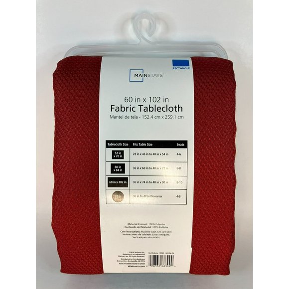 Mainstays Fabric Tablecloth 60 in x 102 in Rectangle in Red Sedona - Picture 2 of 3